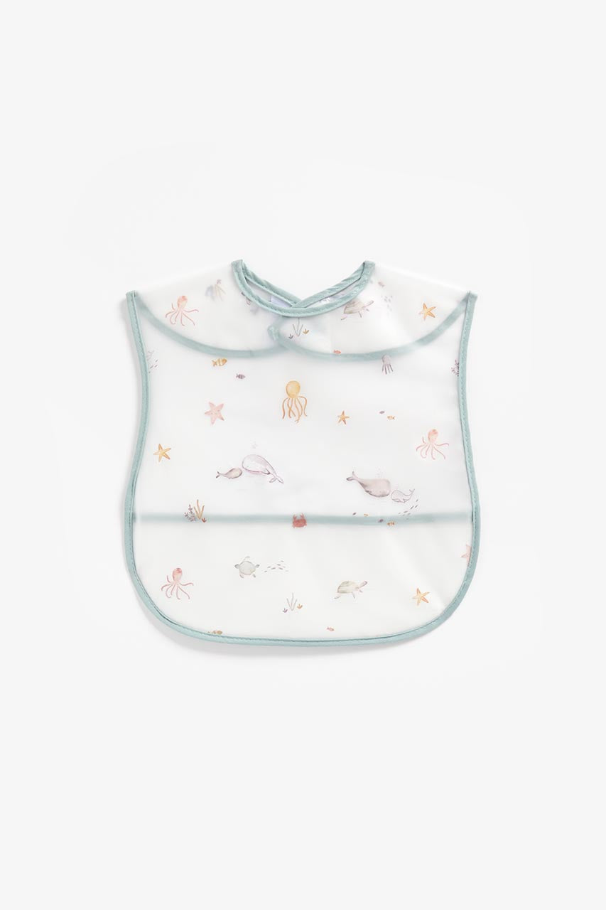 Mothercare You, Me, and the Sea Toddler Crumb-Catcher Bibs - 2 Pack