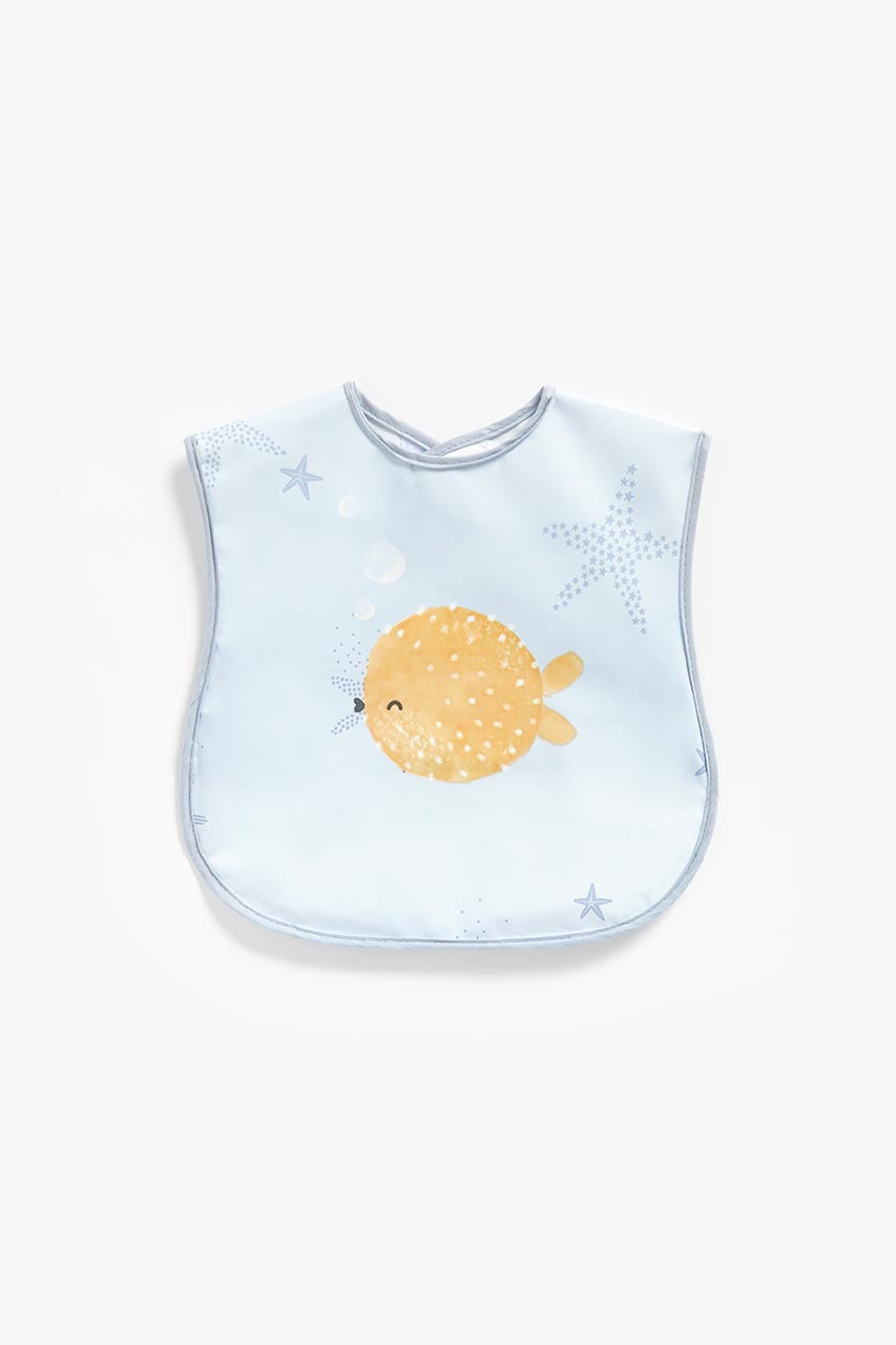 Mothercare You, Me, and the Sea Toddler Crumb-Catcher Bibs - 2 Pack