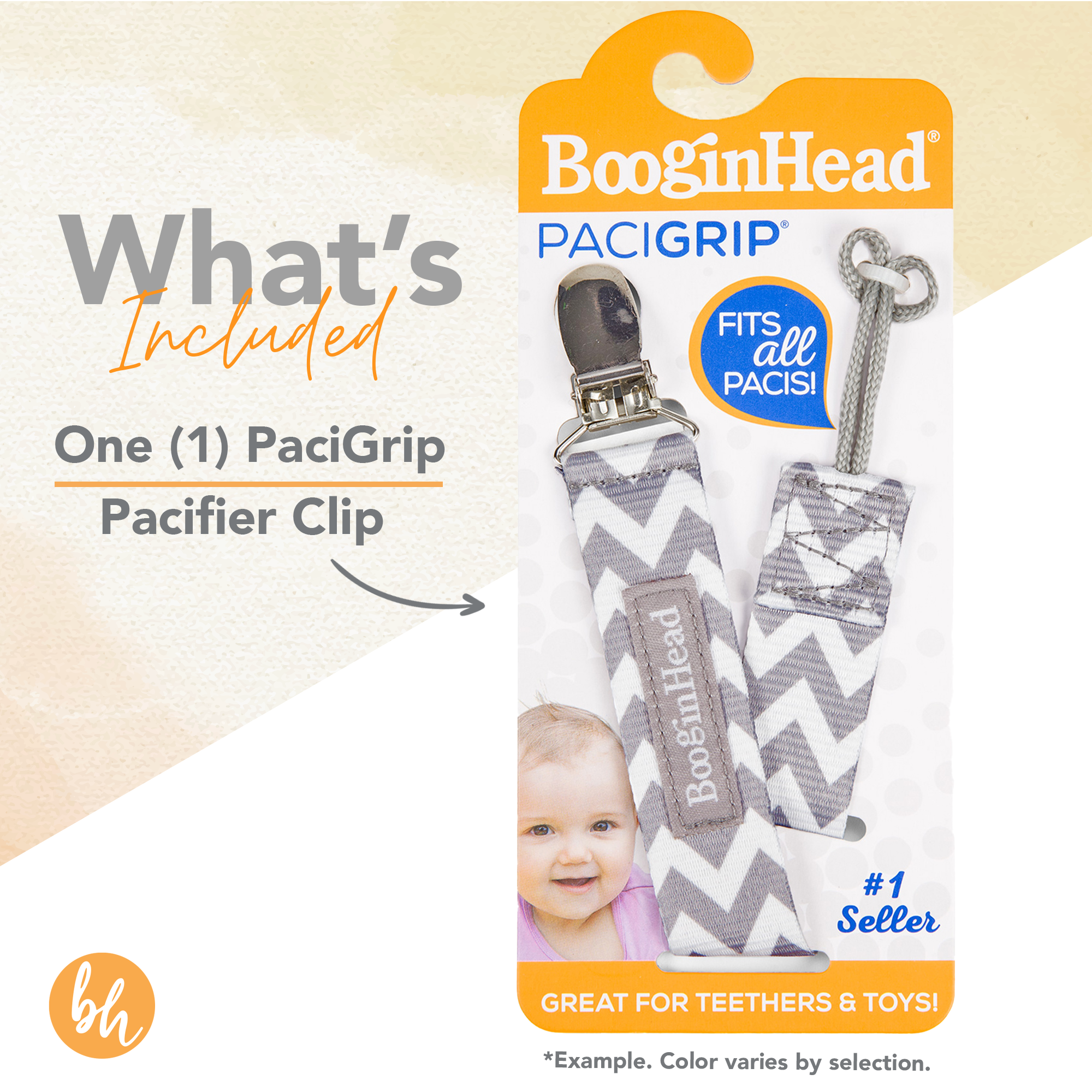 Booginhead PaciGrip Universal Pacifier/Teether Clip