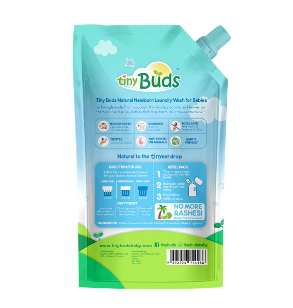 Tiny Buds Natural Newborn Laundry Wash Refill (850ML)