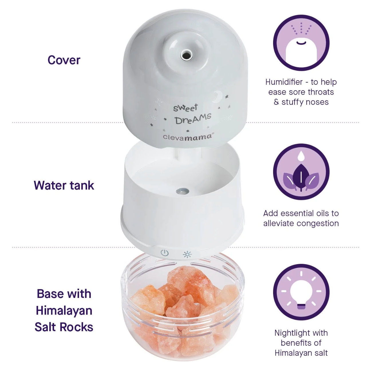 Clevamama ClevaPure™ Salt Lamp & Humidifier