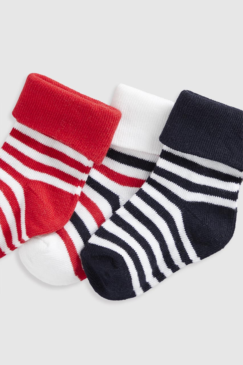 Striped Turn-Over-Top Baby Socks - 5 Pack