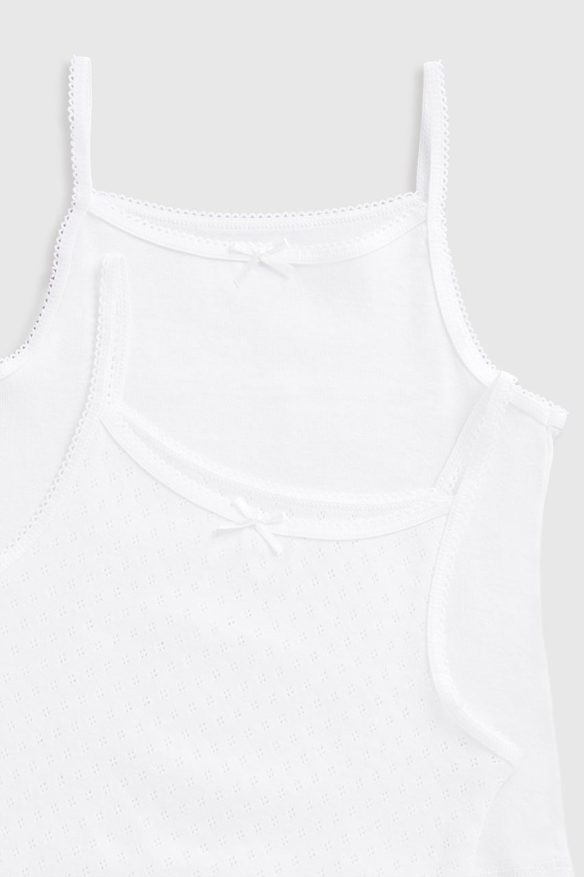 White Cami Vests - 5 Pack