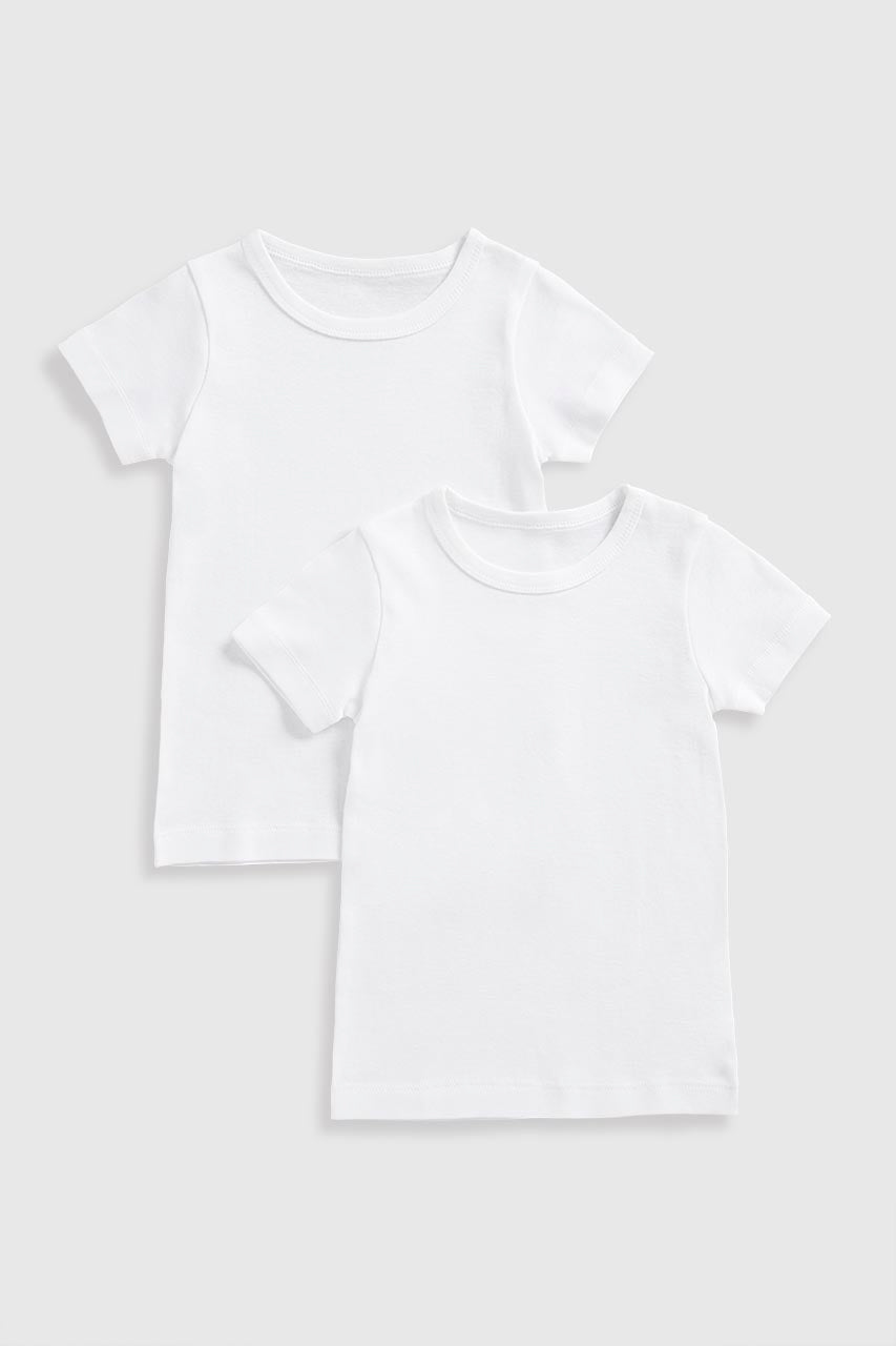 White Short-Sleeved Vests - 2 Pack