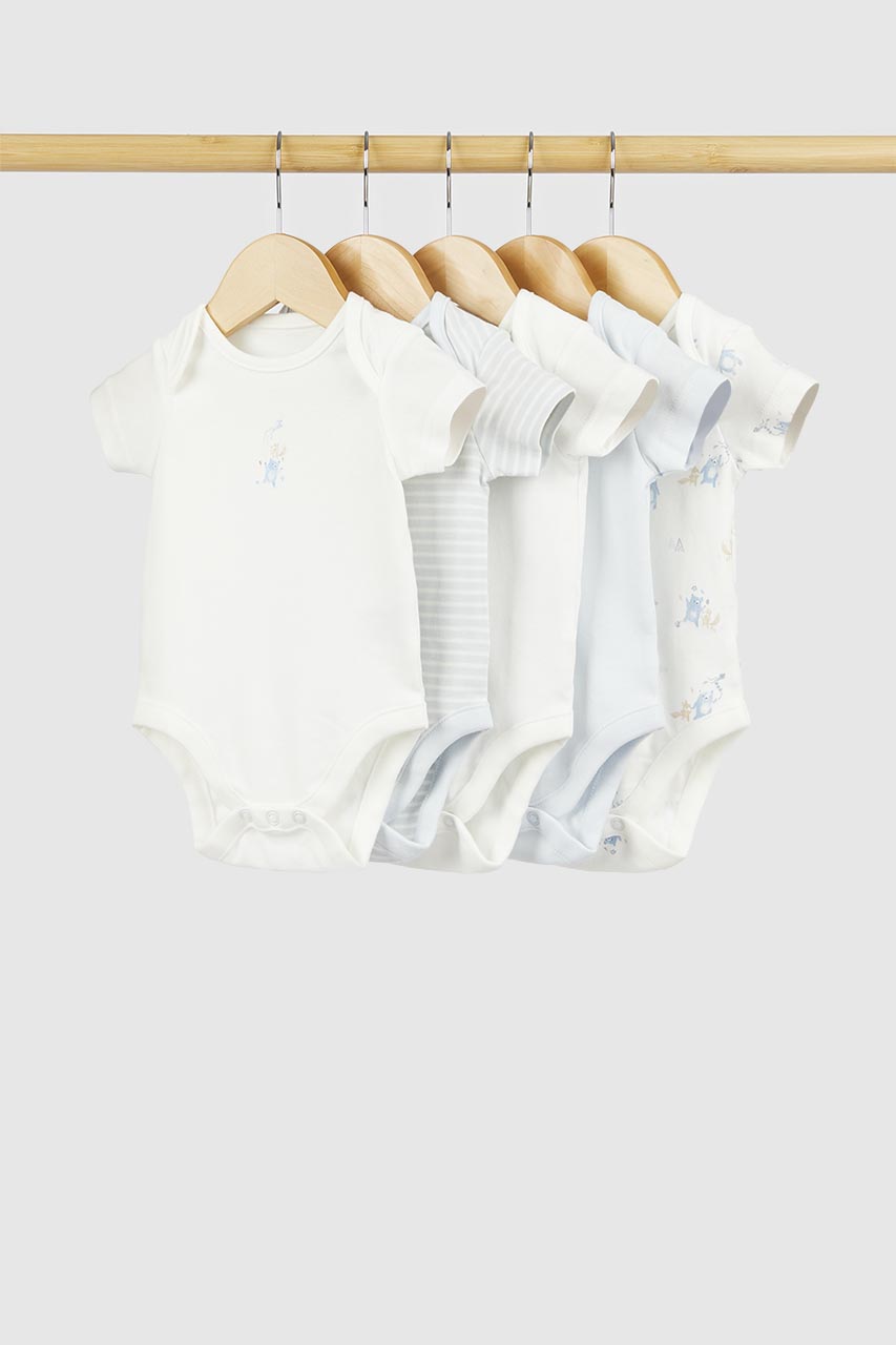 Woodland Short-Sleeved Baby Bodysuits - 5 Pack