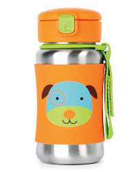 Skip Hop Zoo Stainless Steel Little Kid Straw Bottle