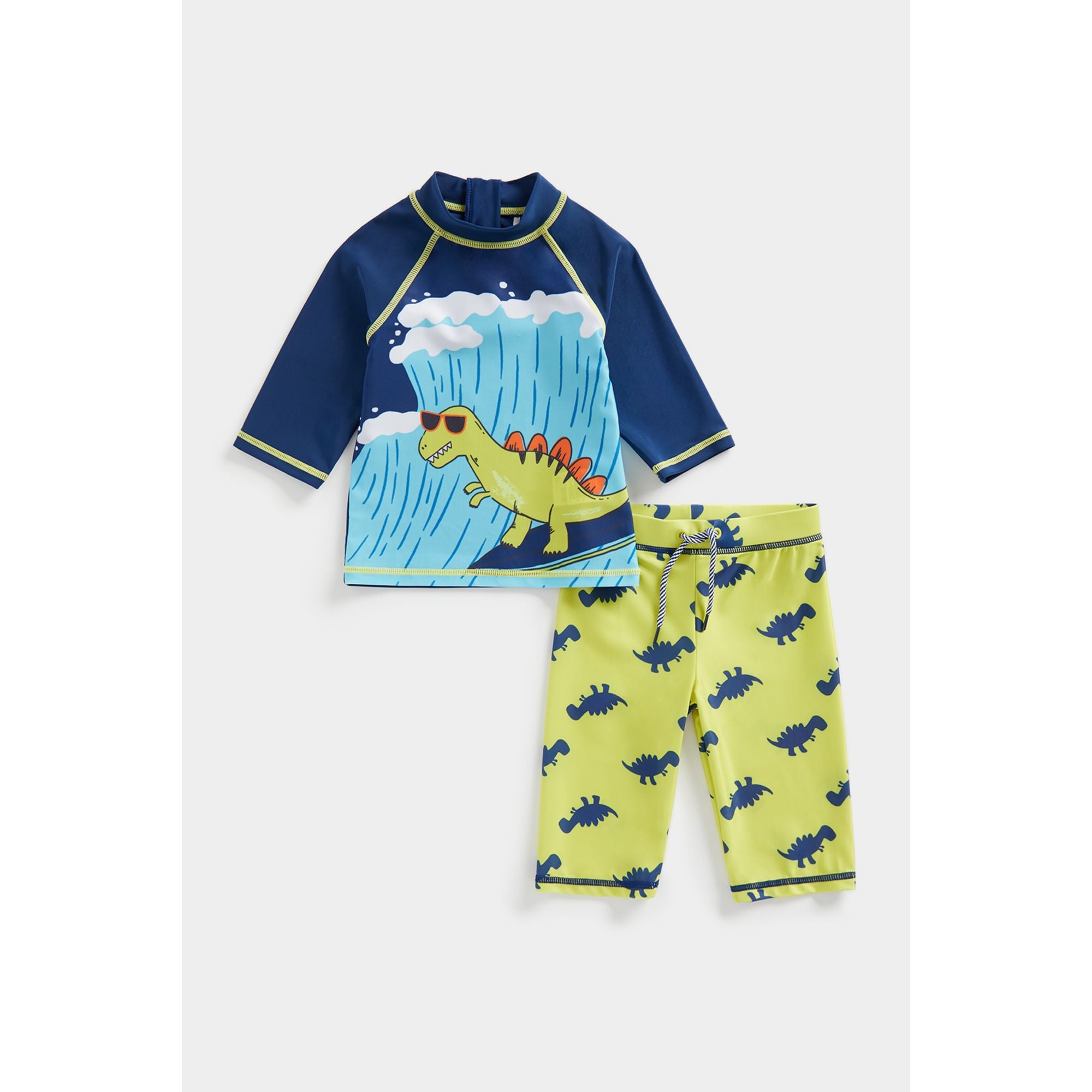 Mothercare Dino Surf Sunsafe Rash Vest and Shorts Set