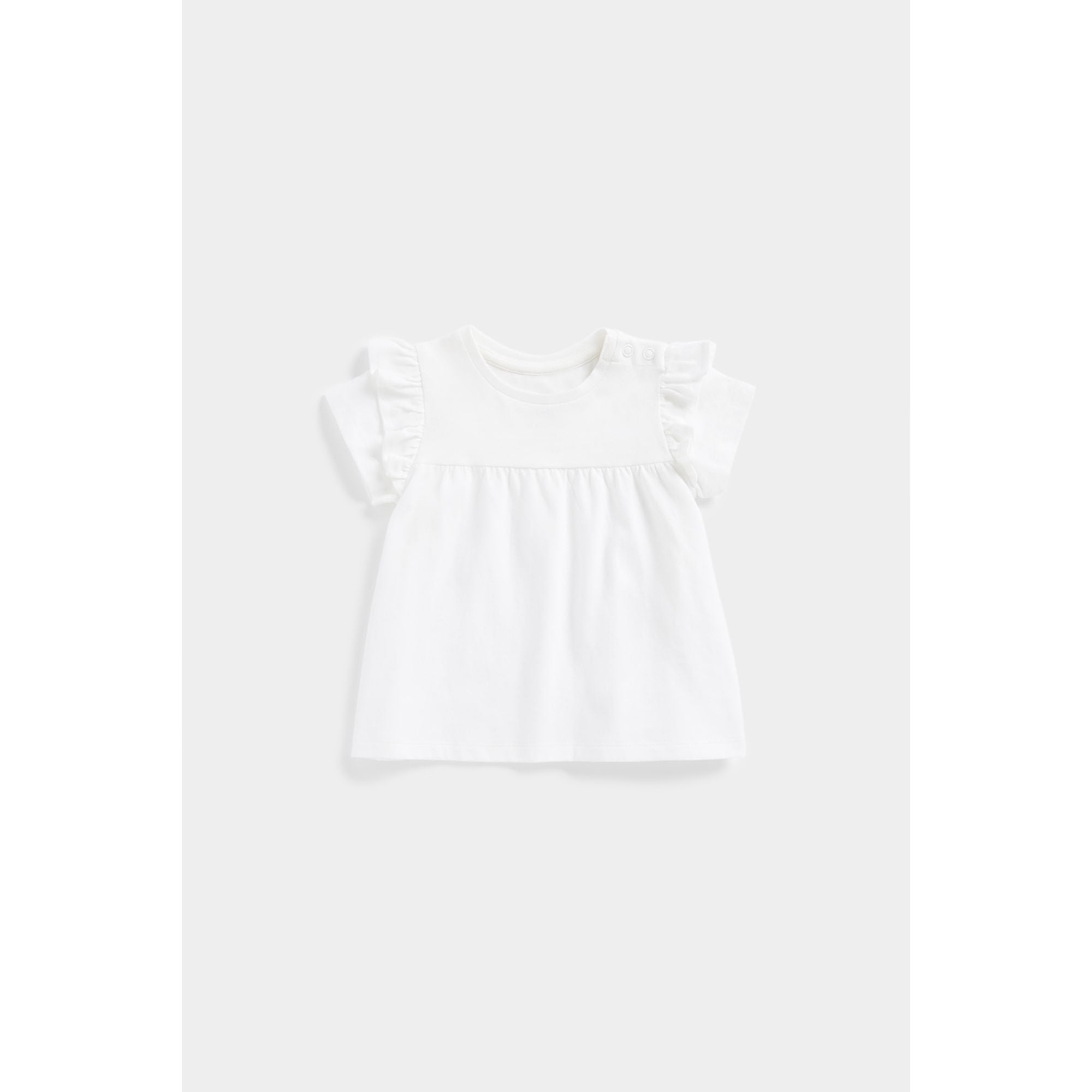 Mothercare White Frill-Sleeve T-Shirt