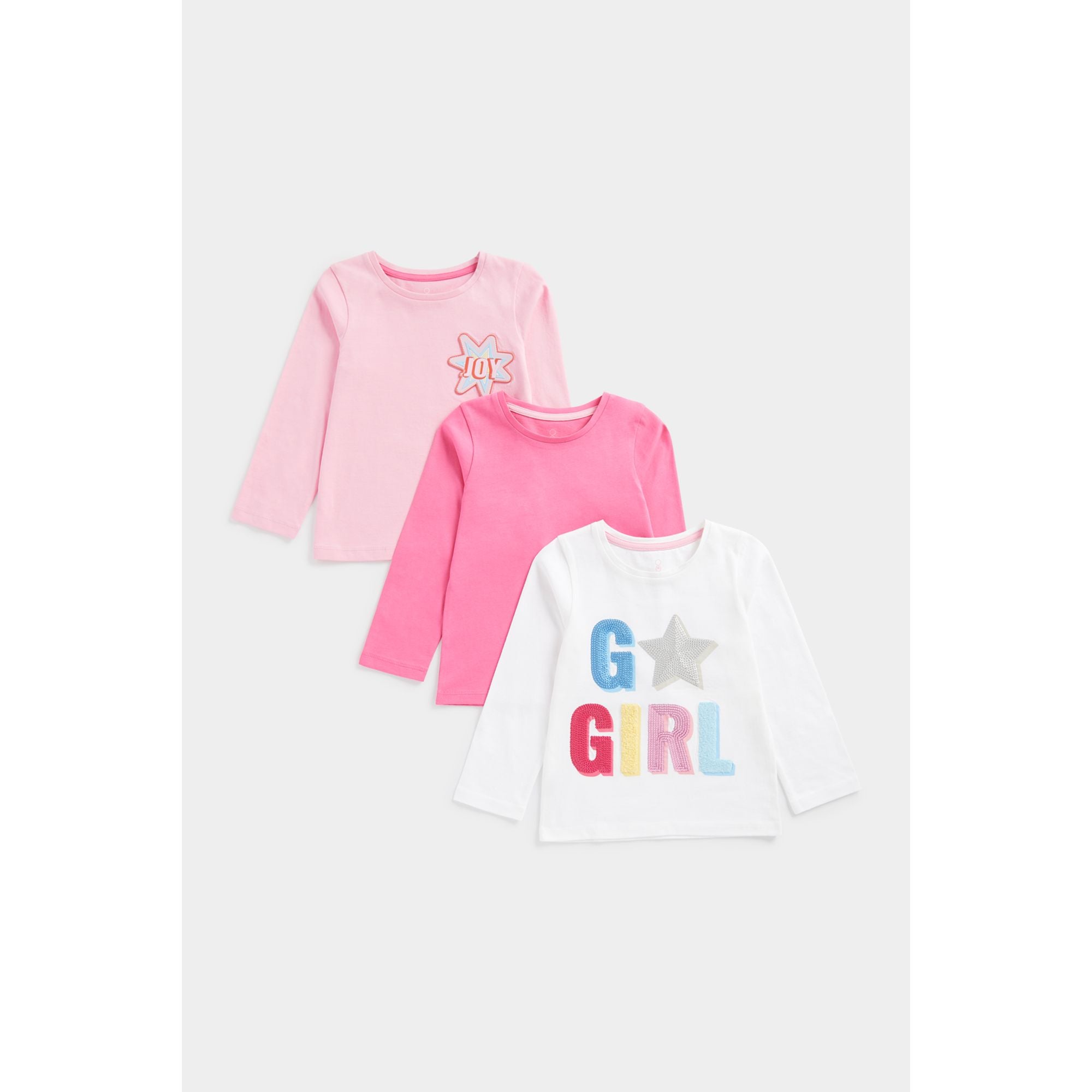 Mothercare Playful Long-Sleeved T-Shirts - 3 Pack