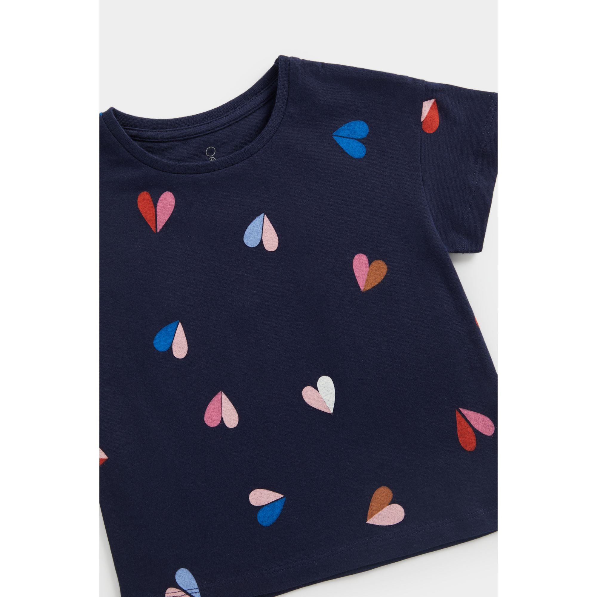 Mothercare Navy Heart Cropped T-Shirt