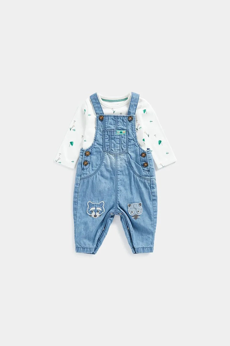 Denim Dungarees and Bodysuit Set