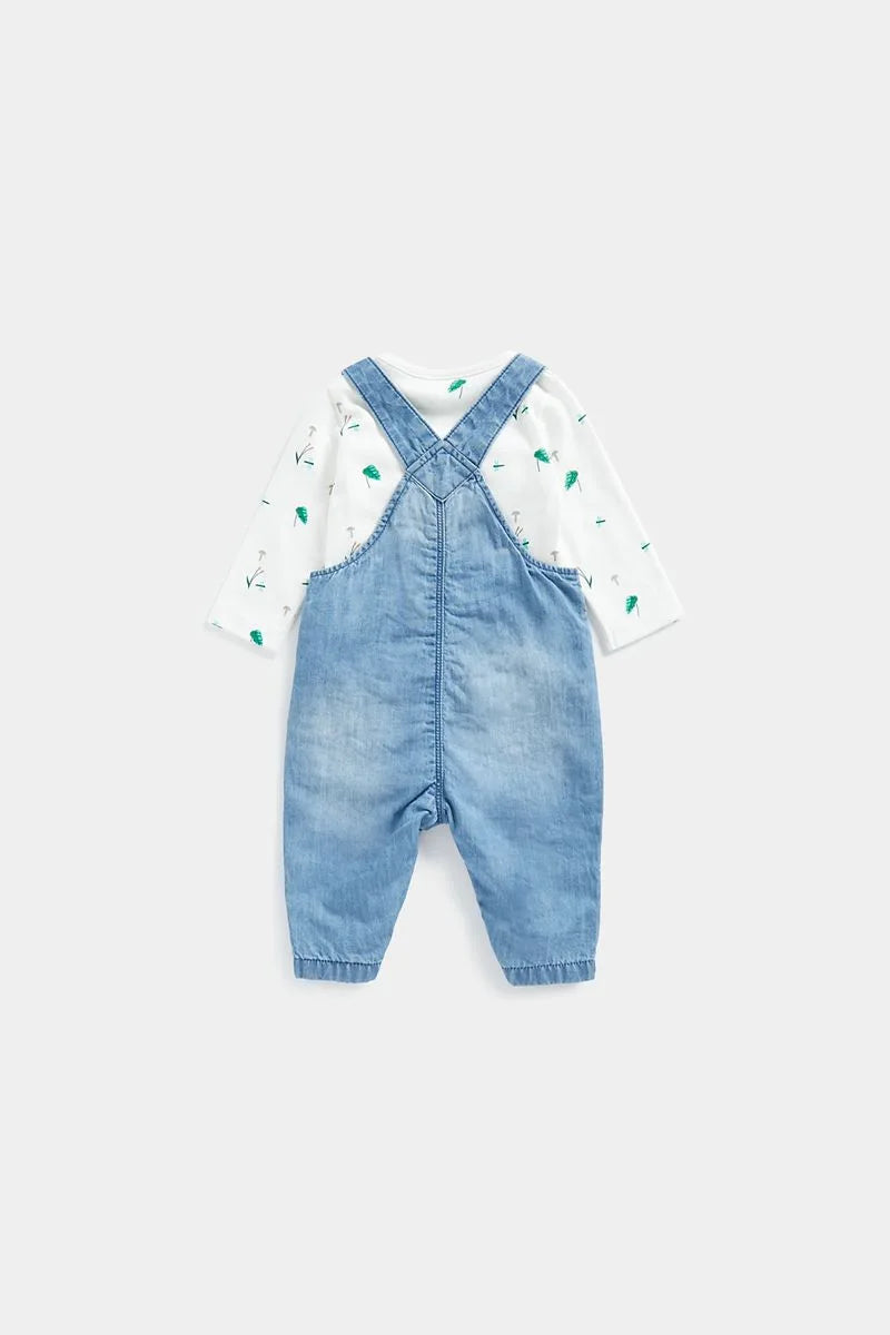 Denim Dungarees and Bodysuit Set