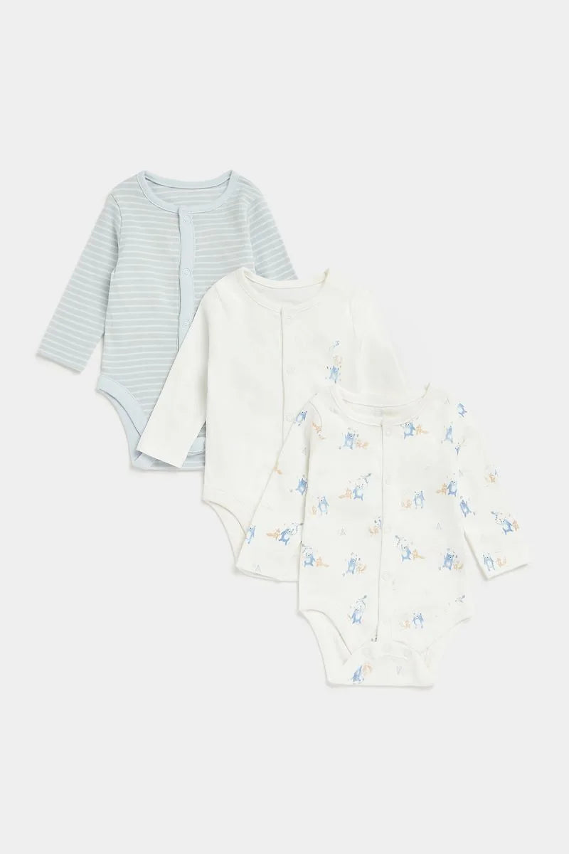 Woodland Popper Baby Bodysuits - 3 Pack