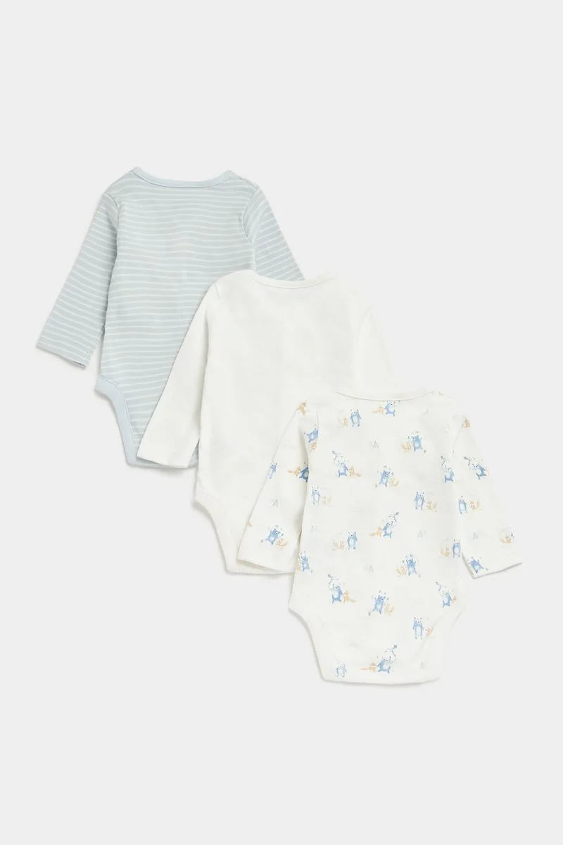 Woodland Popper Baby Bodysuits - 3 Pack