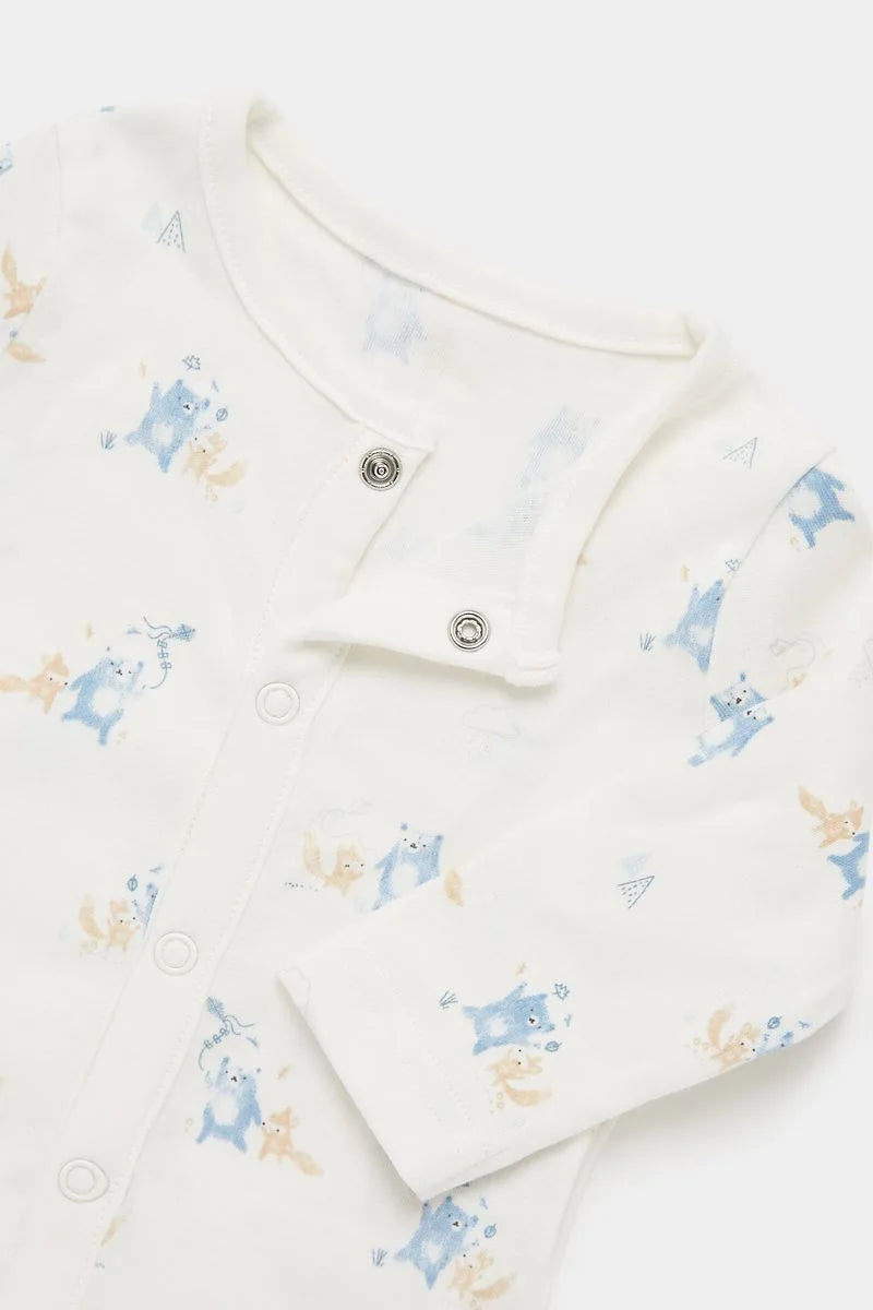 Woodland Popper Baby Bodysuits - 3 Pack