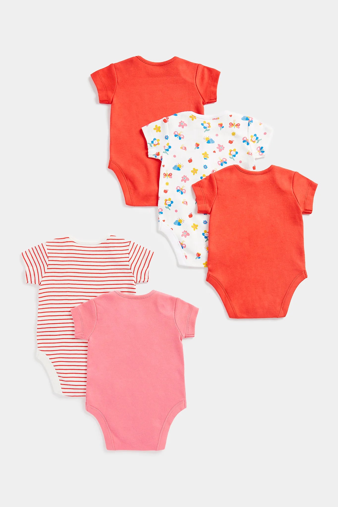 Mothercare Nature Short-Sleeved Baby Bodysuits - 5 Pack