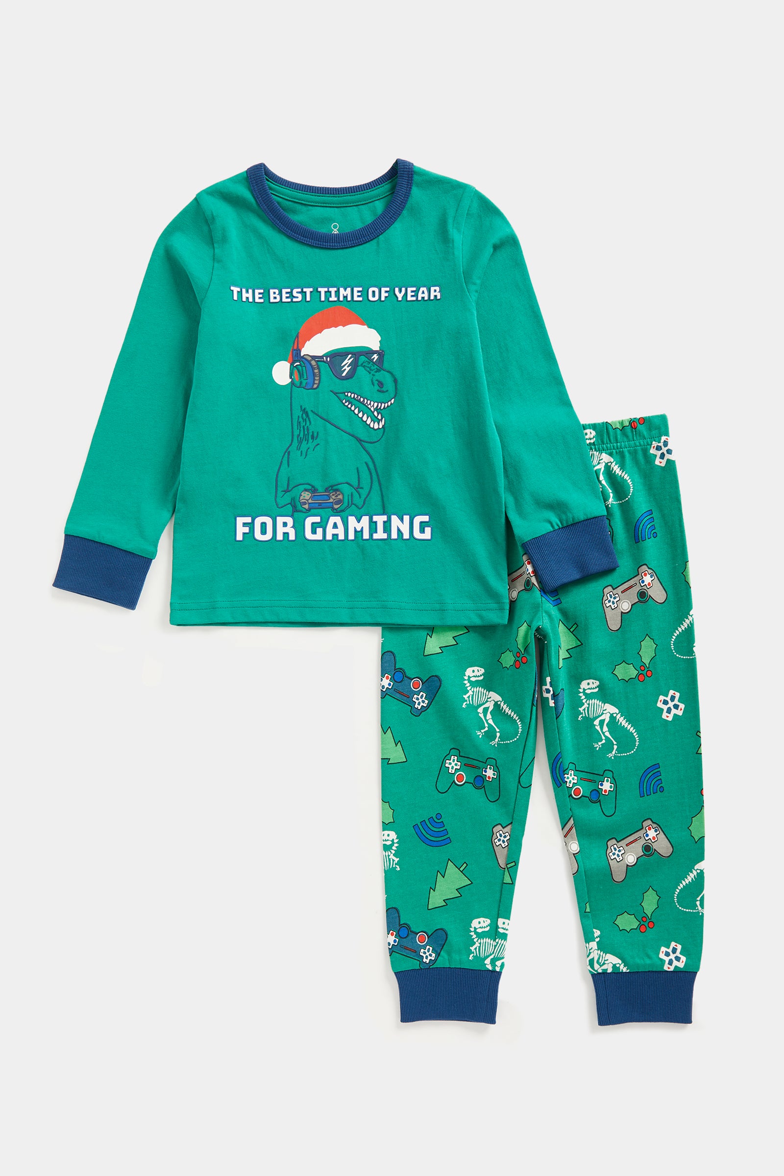 Mothercare Festive Gaming Dinosaur Pyjamas