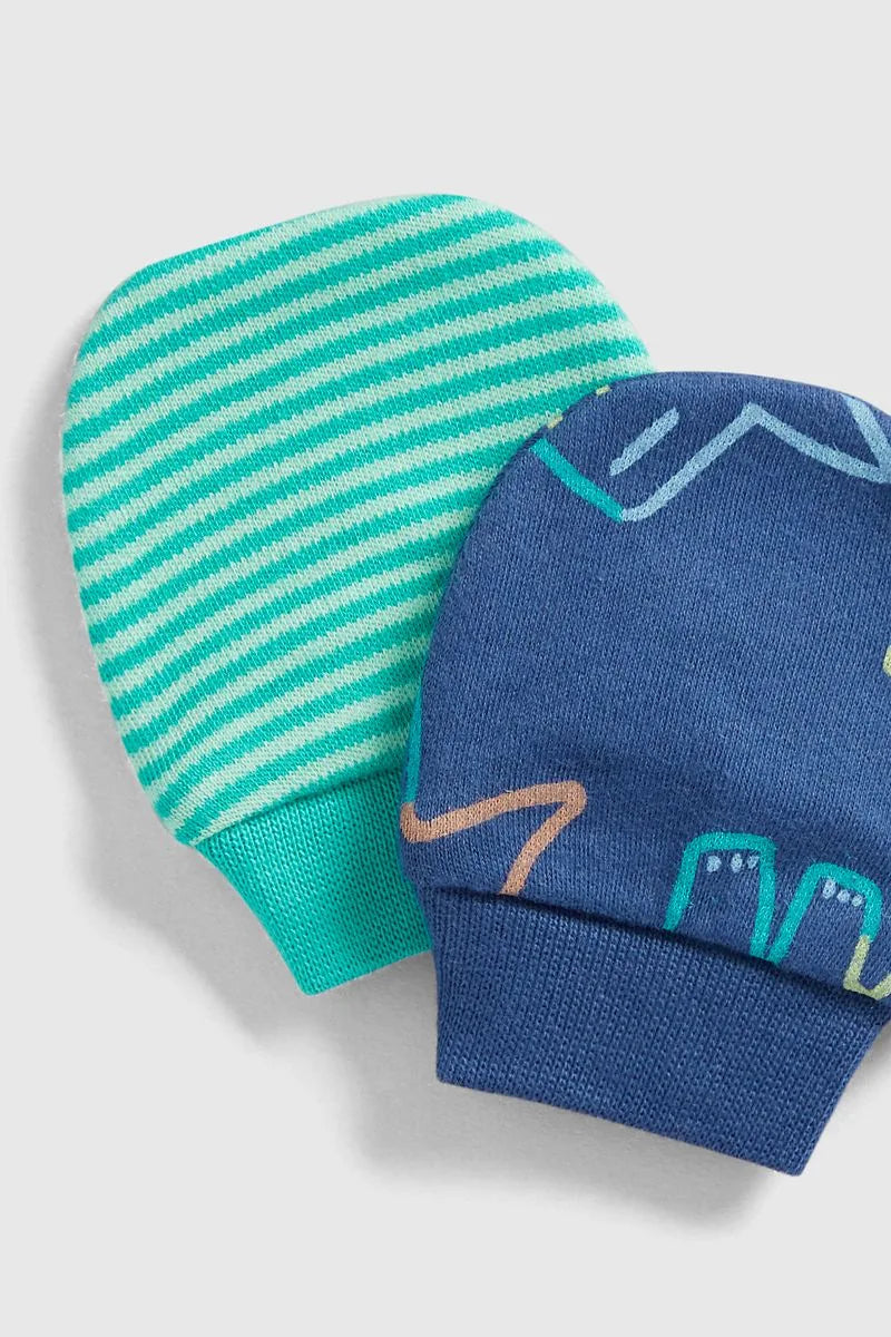 mothercare Dinosaur Baby Mitts - 2 Pack