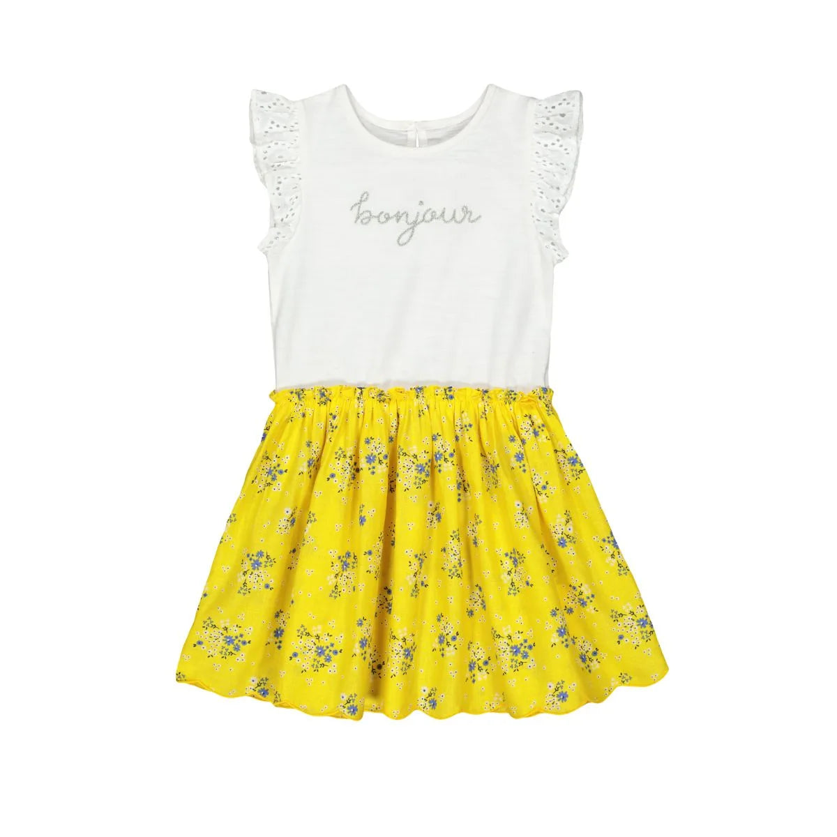 Mothercare Yellow Ditsy Floral Twofer Dress