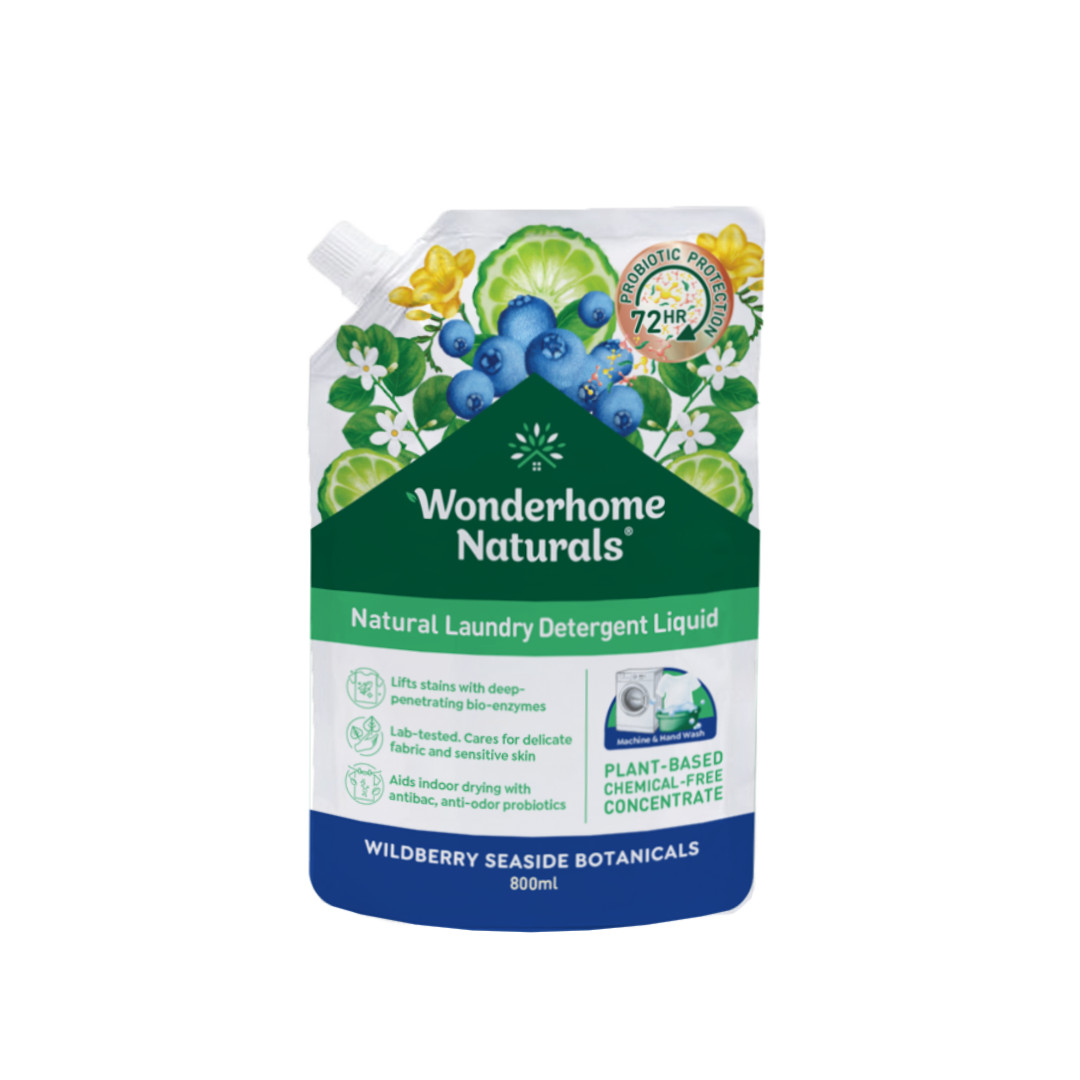 WONDERHOME NATURAL Laundry Detergent Liquid Wildberry Seaside Botanicals