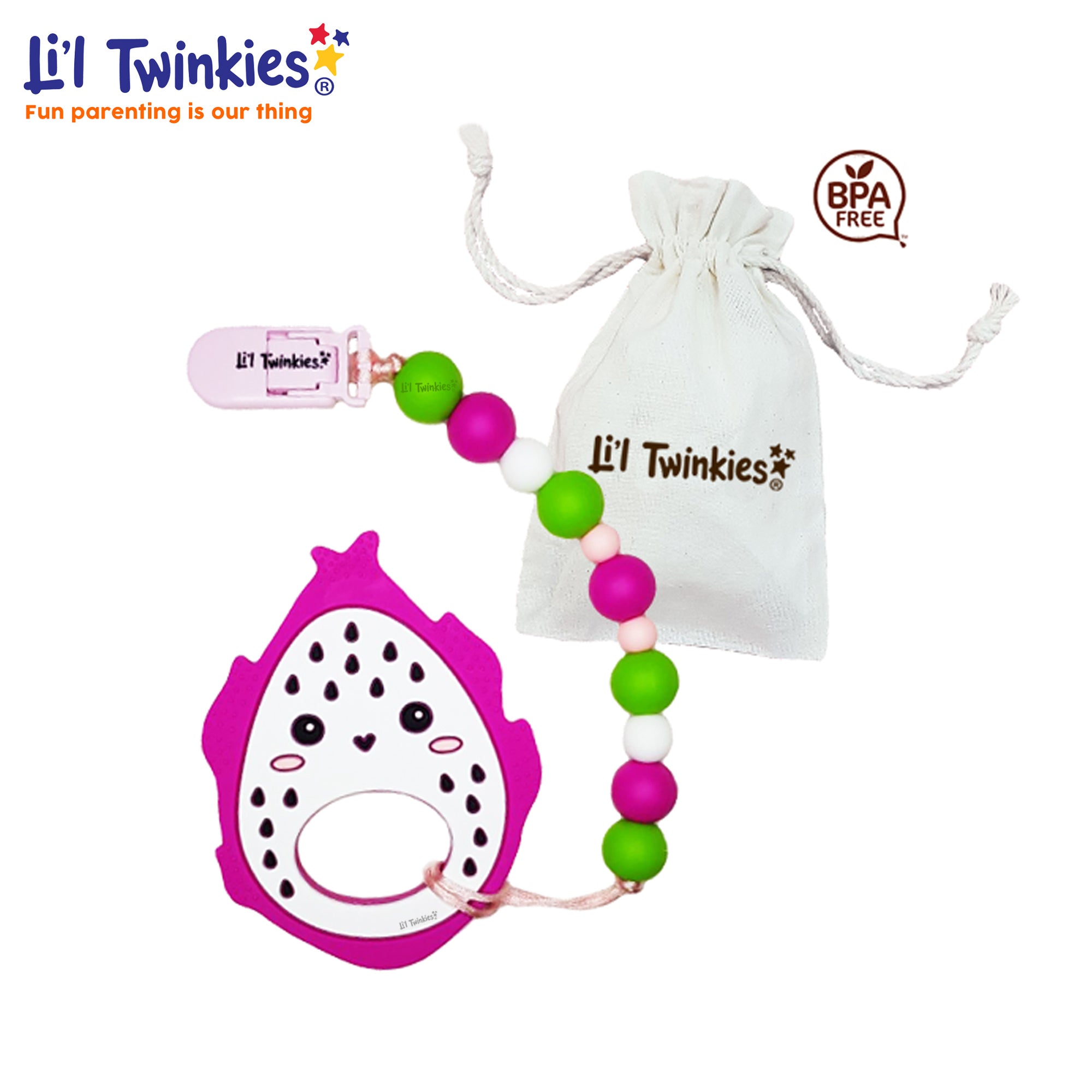 Li'l Twinkies Teether w/ Clip-on with Travel Case