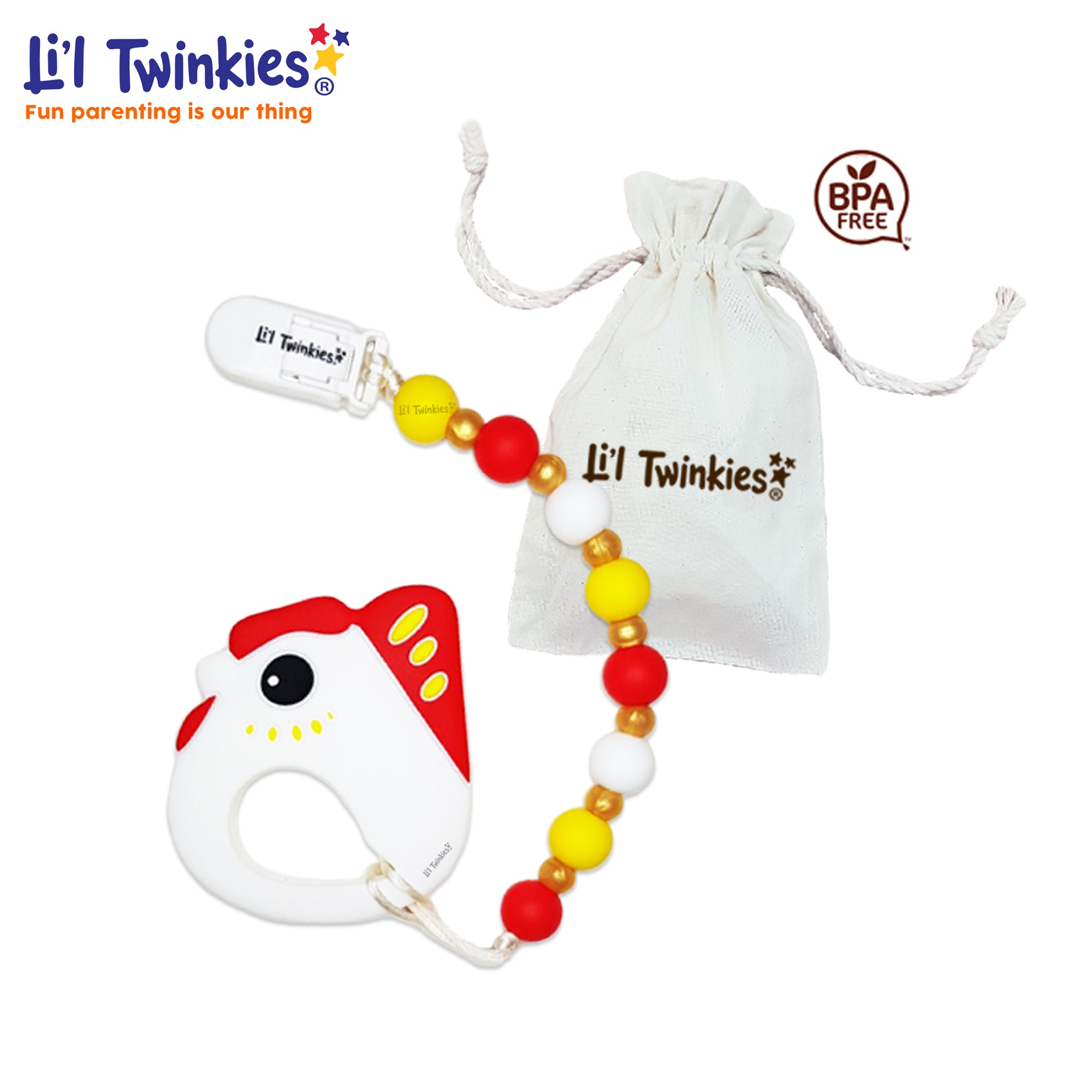 Li'l Twinkies Teether w/ Clip-on with Travel Case