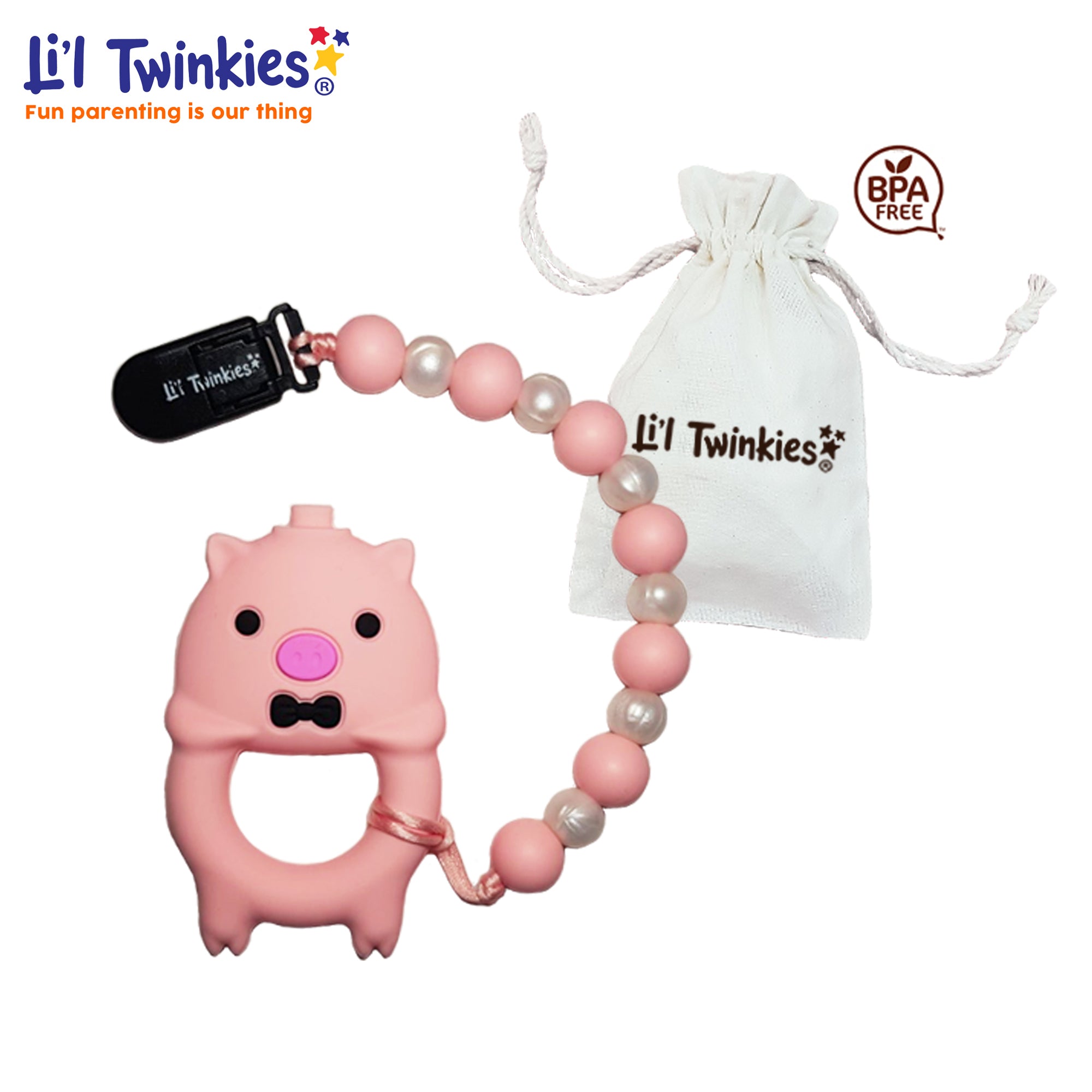 Li'l Twinkies Teether w/ Clip-on with Travel Case