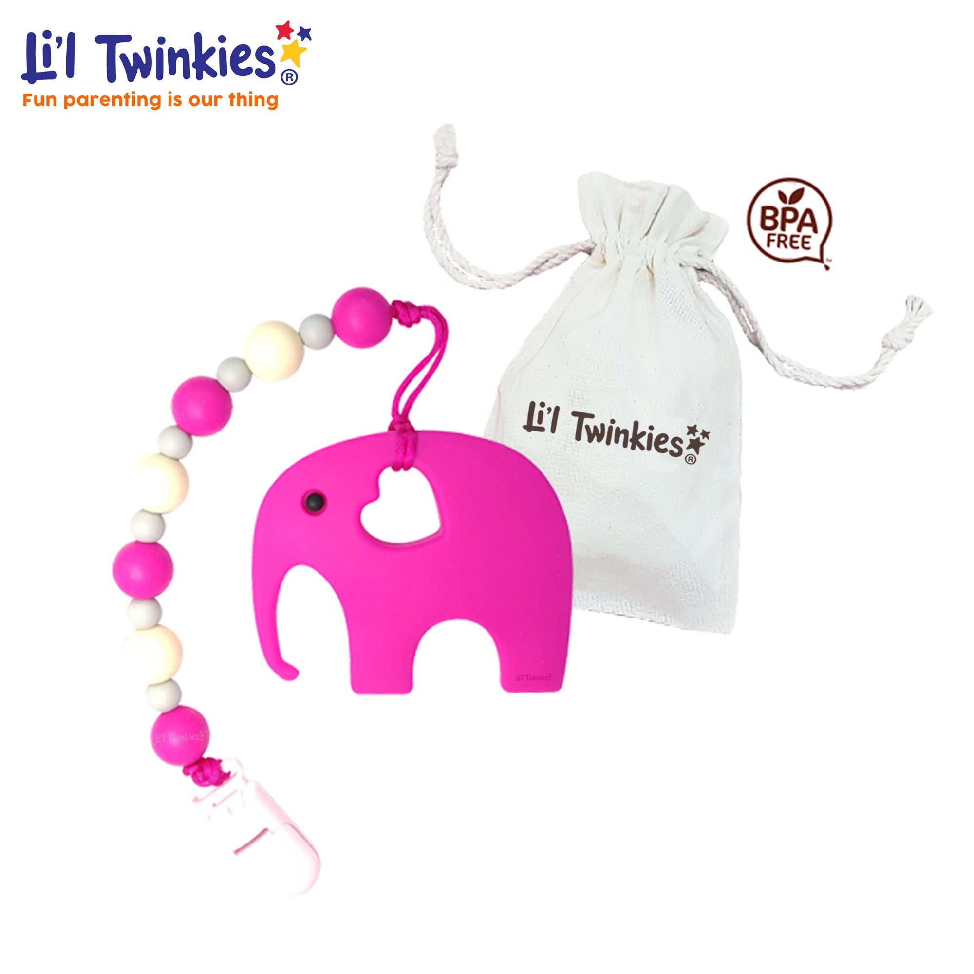 Li'l Twinkies Teether w/ Clip-on with Travel Case