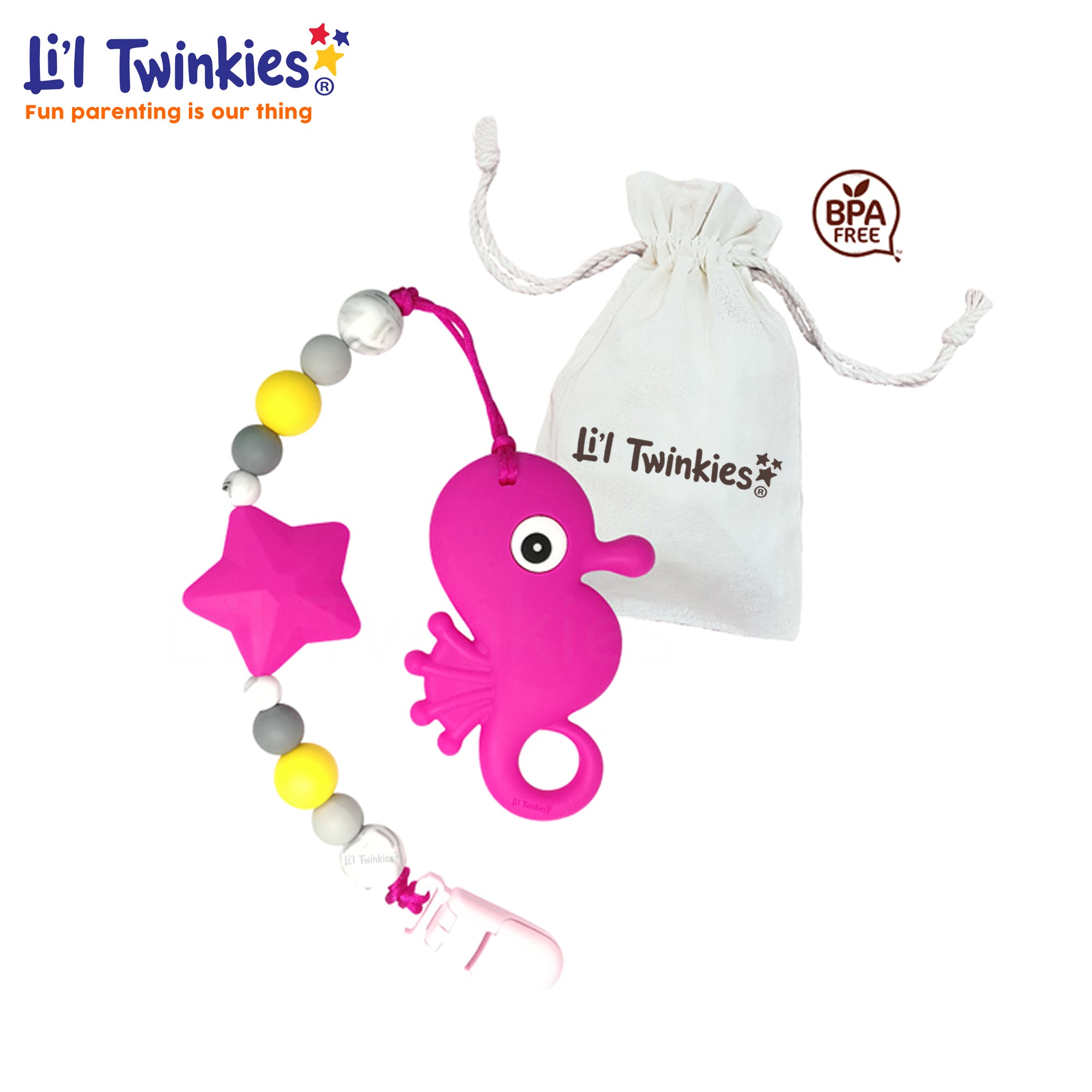 Li'l Twinkies Teether w/ Clip-on with Travel Case
