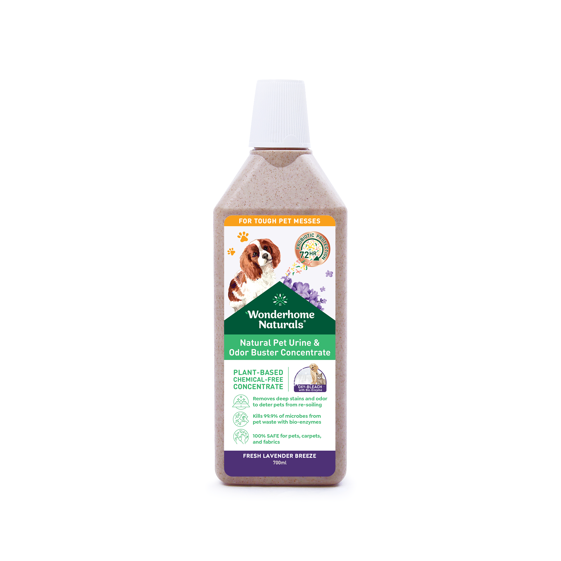 WONDERHOME NATURAL Natural Pet Urine Stain & Odor Buster Concentrate 700ml Fresh Lavender Breeze