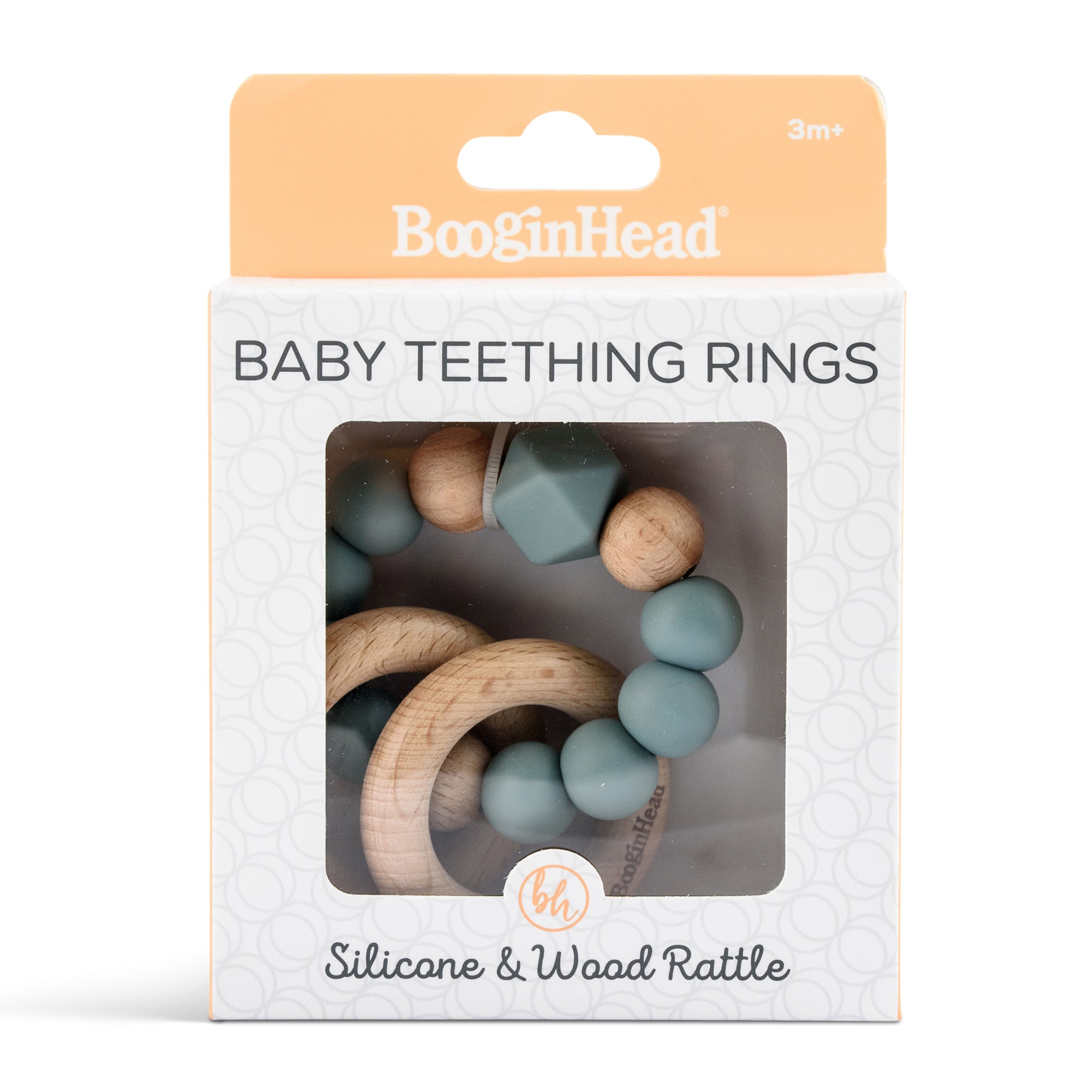 Booginghead Beaded Silicone & Wood Teether Rings