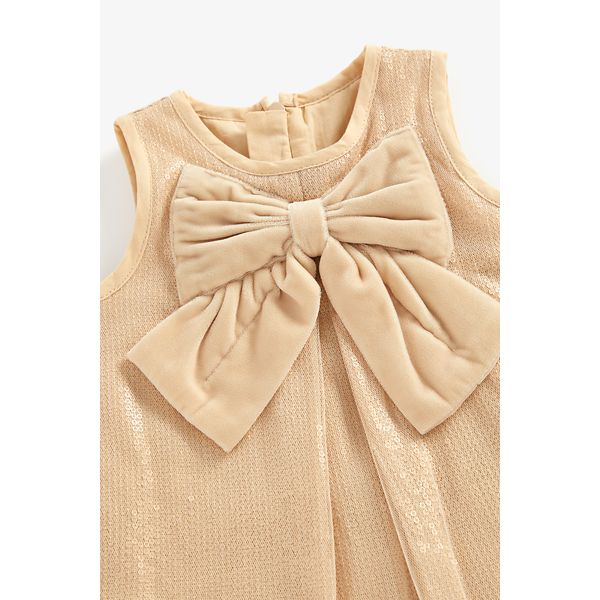 Mothercare Gold Sequin Dress With Bow