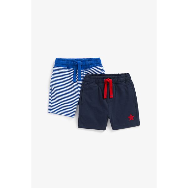 Mothercare Star And Stripe Jersey Shorts - 2 Pack