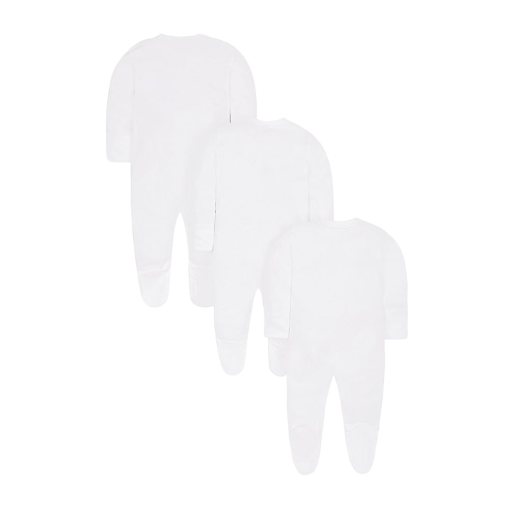 Mothercare White Sleepsuits - 3 Pack