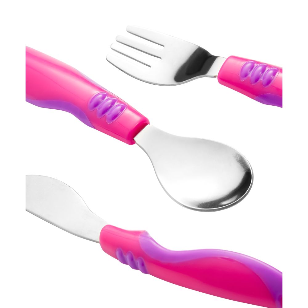 Mothercare Easy Grip Toddler Cutlery Set - 3 Pieces (Pink)