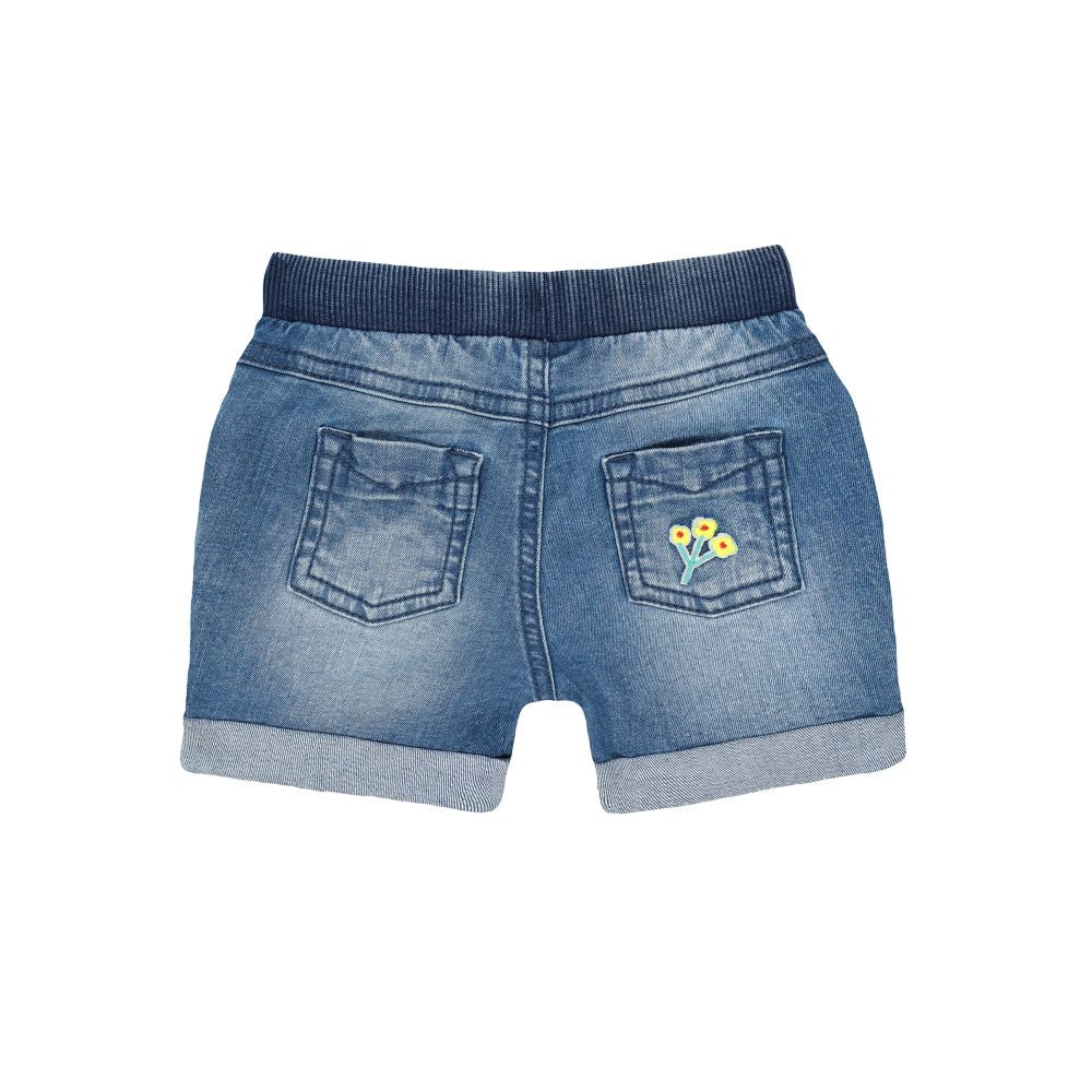Mothercare Denim Appliqué Ribbed-Waist Shorts