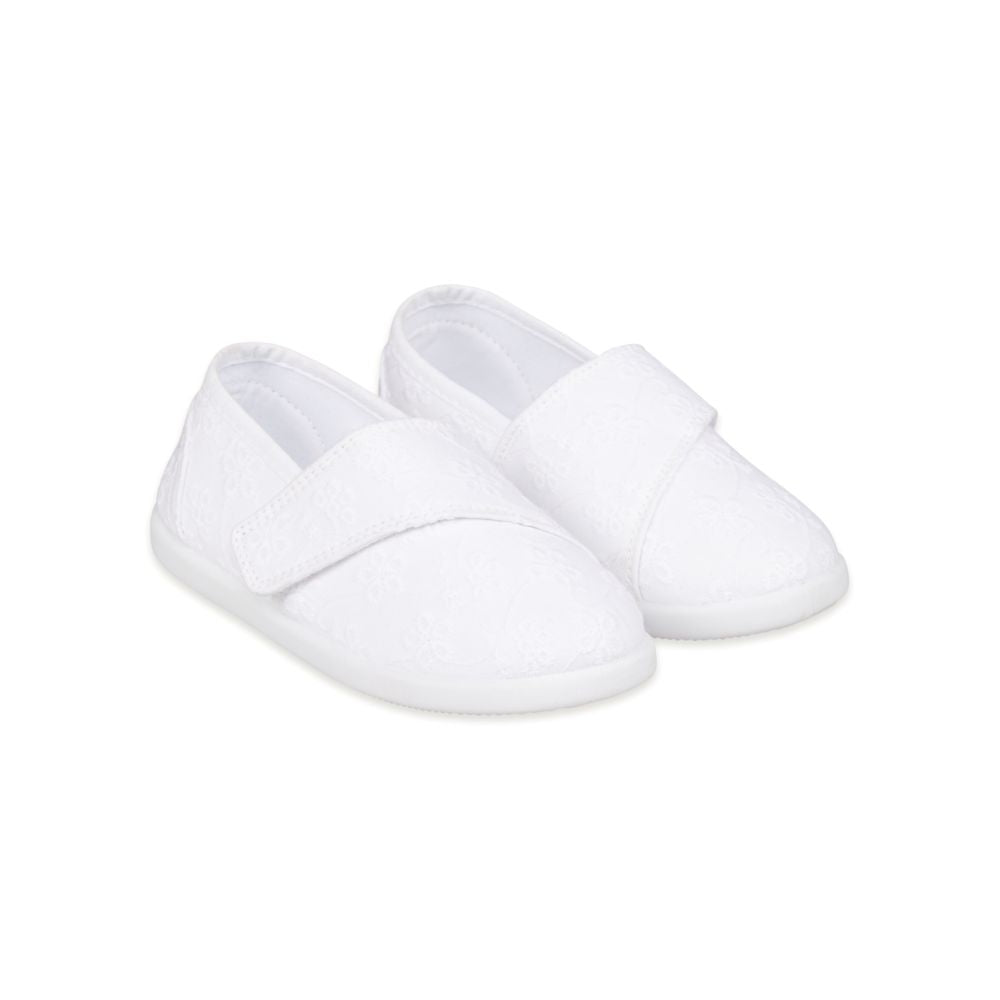 Mothercare White Broderie Canvas Trainers