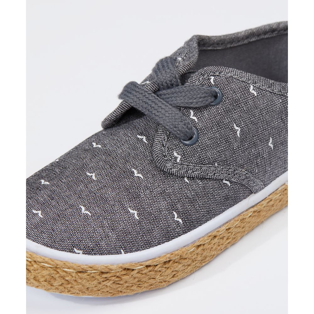 Mothercare Grey Bird Espadrille Canvas Shoes