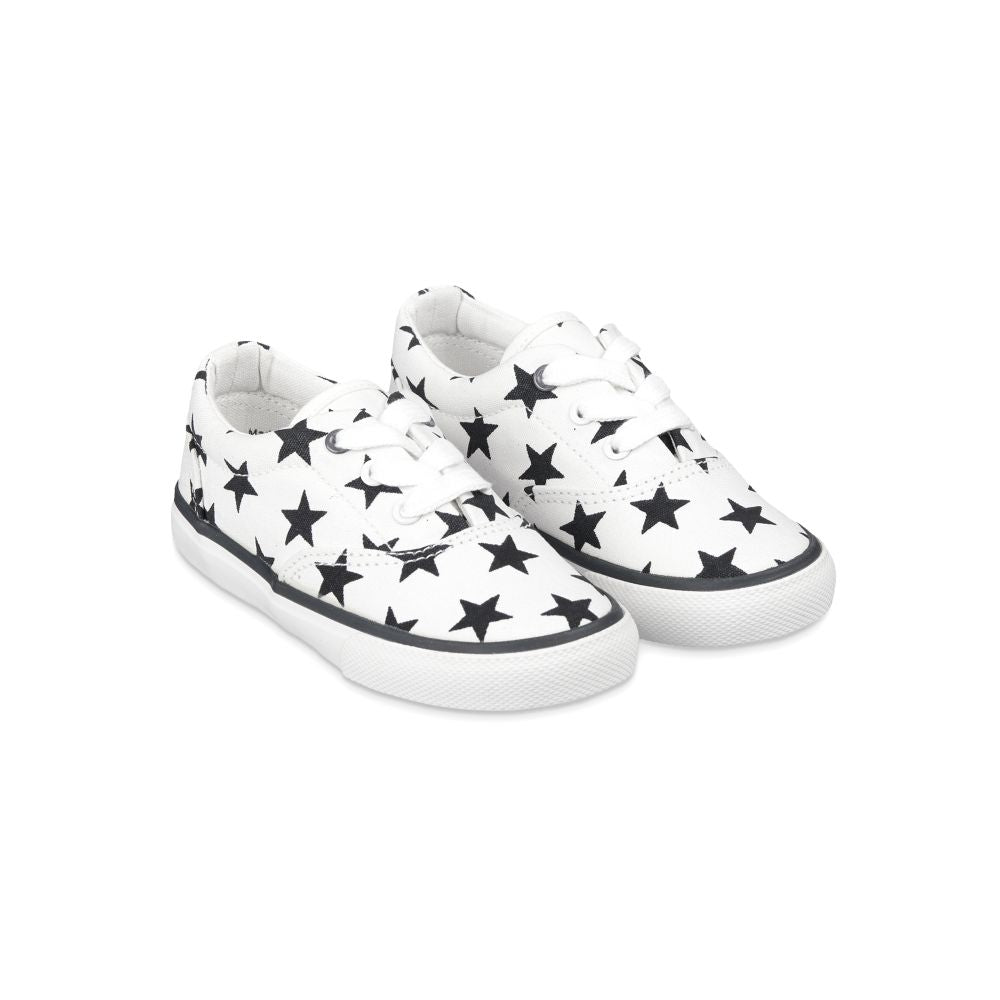 Mothercare Black And White Star Canvas Trainers