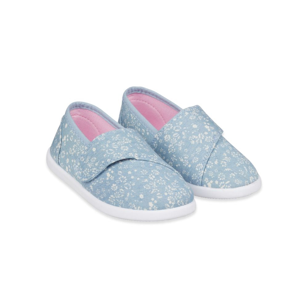 Mothercare Blue Floral Canvas Pumps