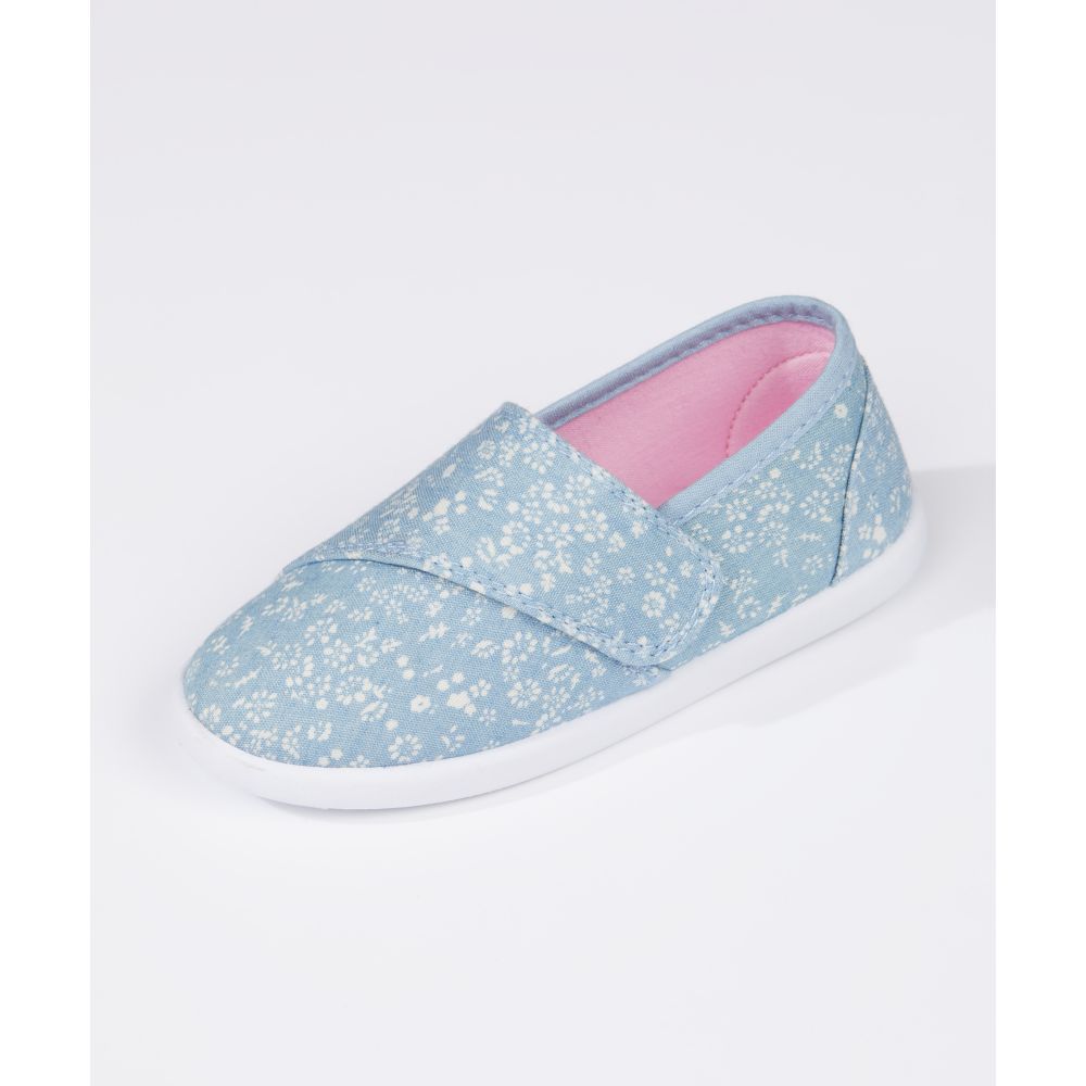 Mothercare Blue Floral Canvas Pumps