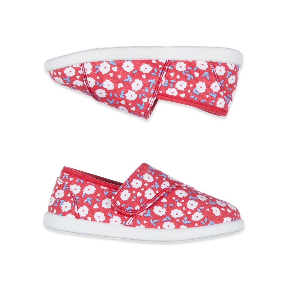 Mothercare Red Floral Canvas Pumps