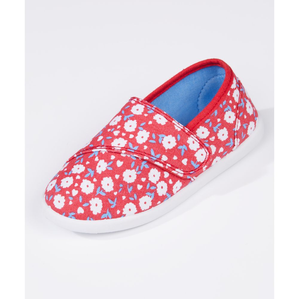 Mothercare Red Floral Canvas Pumps