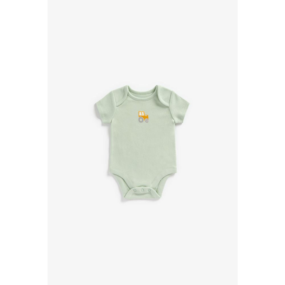 Mothercare Tractor And Veggie Bodysuits - 3 Pack