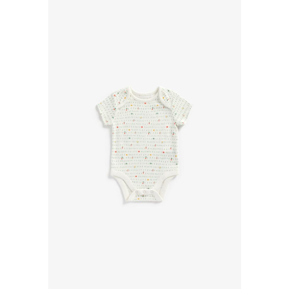 Mothercare Tractor And Veggie Bodysuits - 3 Pack
