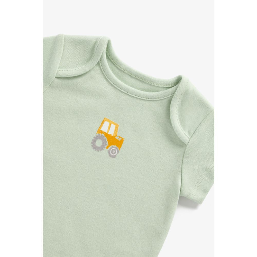 Mothercare Tractor And Veggie Bodysuits - 3 Pack