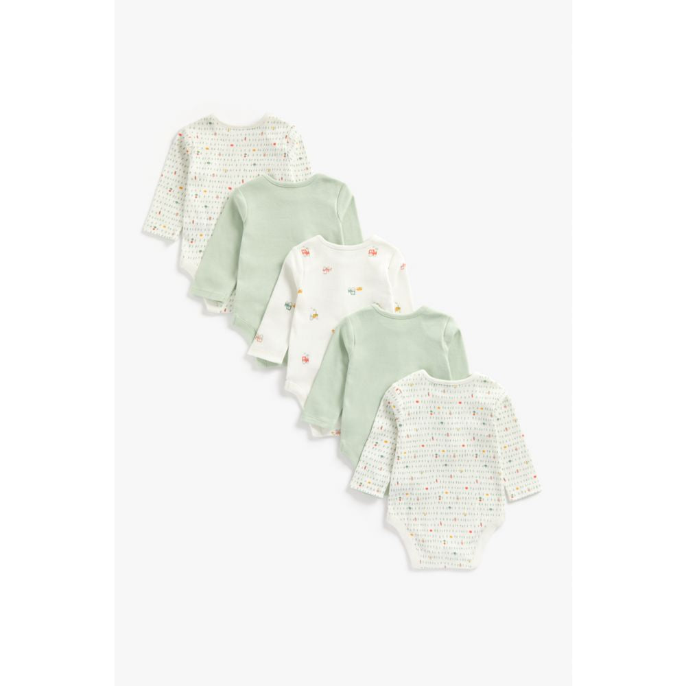 Mothercare Tractor And Veggie Bodysuits - 5 Pack
