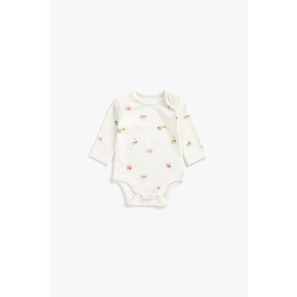 Mothercare Tractor And Veggie Bodysuits - 5 Pack