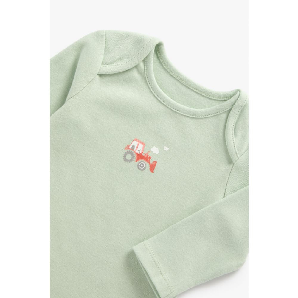 Mothercare Tractor And Veggie Bodysuits - 5 Pack