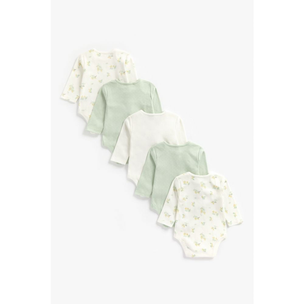 Mothercare Little Bunny Long Sleeved Bodysuits - 5 Pack